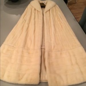 Authentic Real Fur Opera Cape with Detachable Shawl